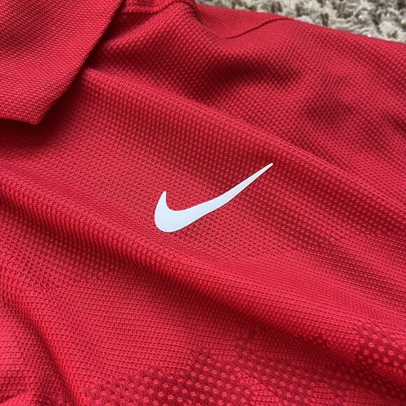 Nike Tiger Woods Collection Golf Polo Shirt Mens XXL Red Dri-Fit Adv Short Sleev - Picture 6 of 9